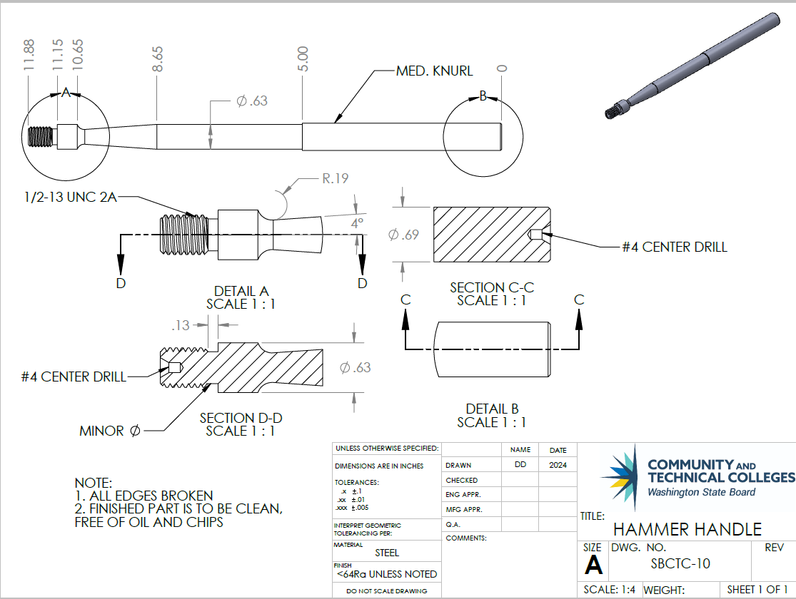 Hammer Handle：Source drawing